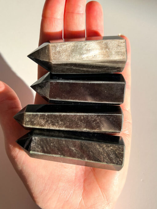 Silver Sheen Obsidian Point