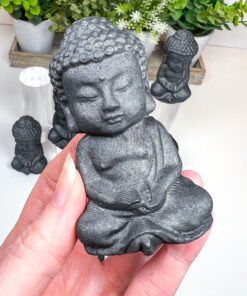 Shungite Buddha Carving