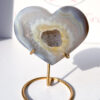 druzy Agate heart on a stand
