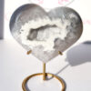 druzy Agate heart on a stand