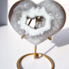 druzy Agate heart on a stand
