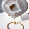 druzy Agate heart on a stand