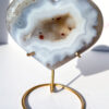 druzy Agate heart on a stand